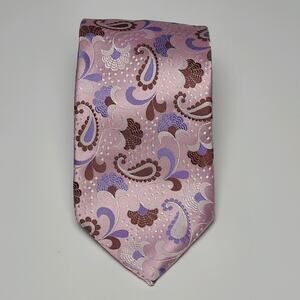 Rossi Man Milano Men's Tie Pink Lavender Paisley 63"